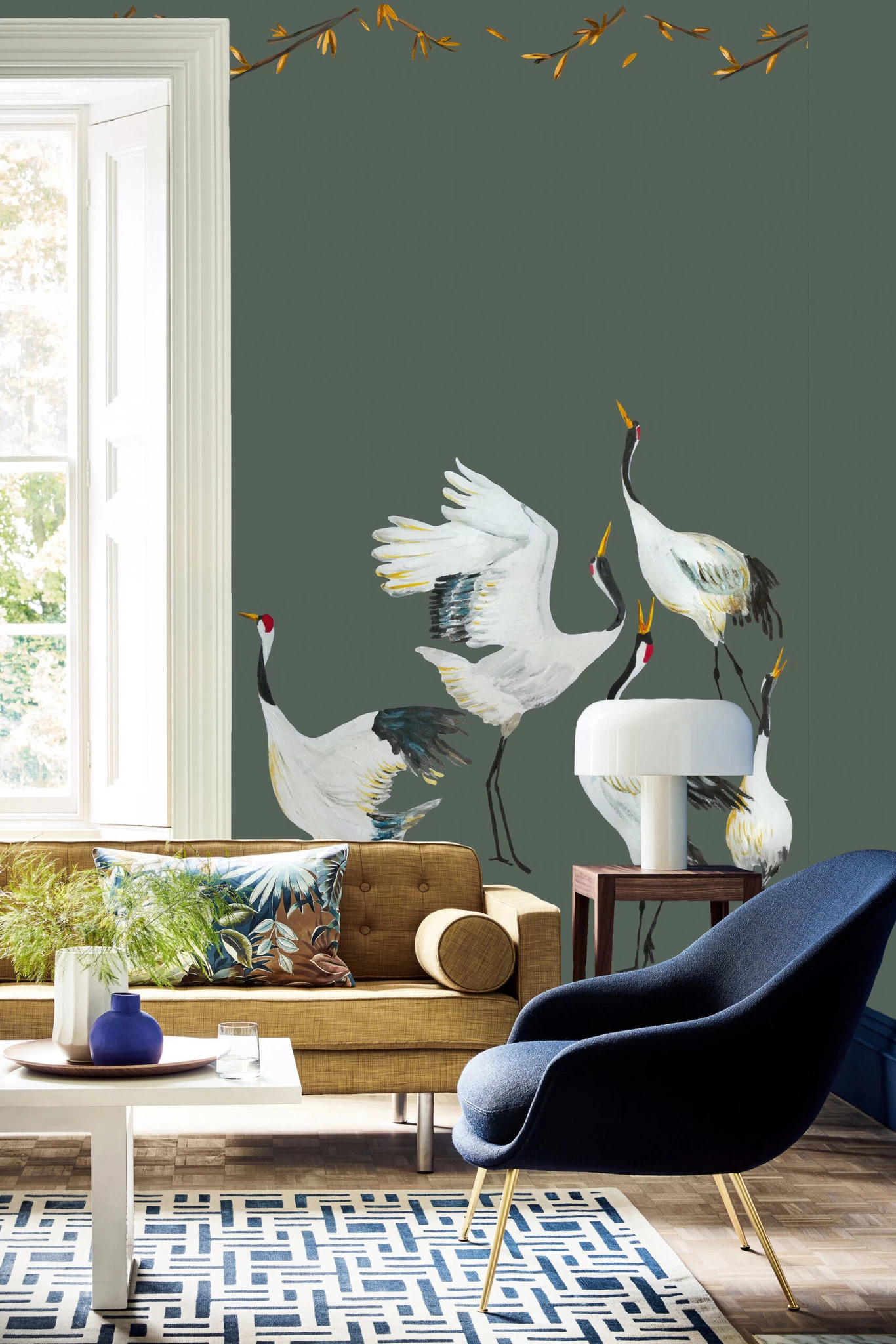 Catchii Japanese Crane Dance Green - W200003 4 Catchii Japanese Crane Dance Green - W200003 - Afbeelding 2