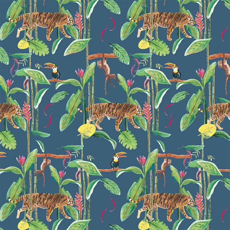 Catchii Tiger Jungle Dark Blue - W100110 3 Catchii Tiger Jungle Dark Blue - W100110