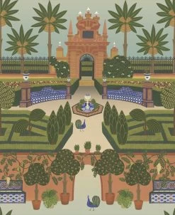 Cole And Son Alcazar Gardens Terracotta & Spring 117/7020