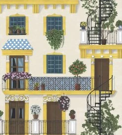 Cole And Son Alfaro Canary Yellow & Petrol 117/4010