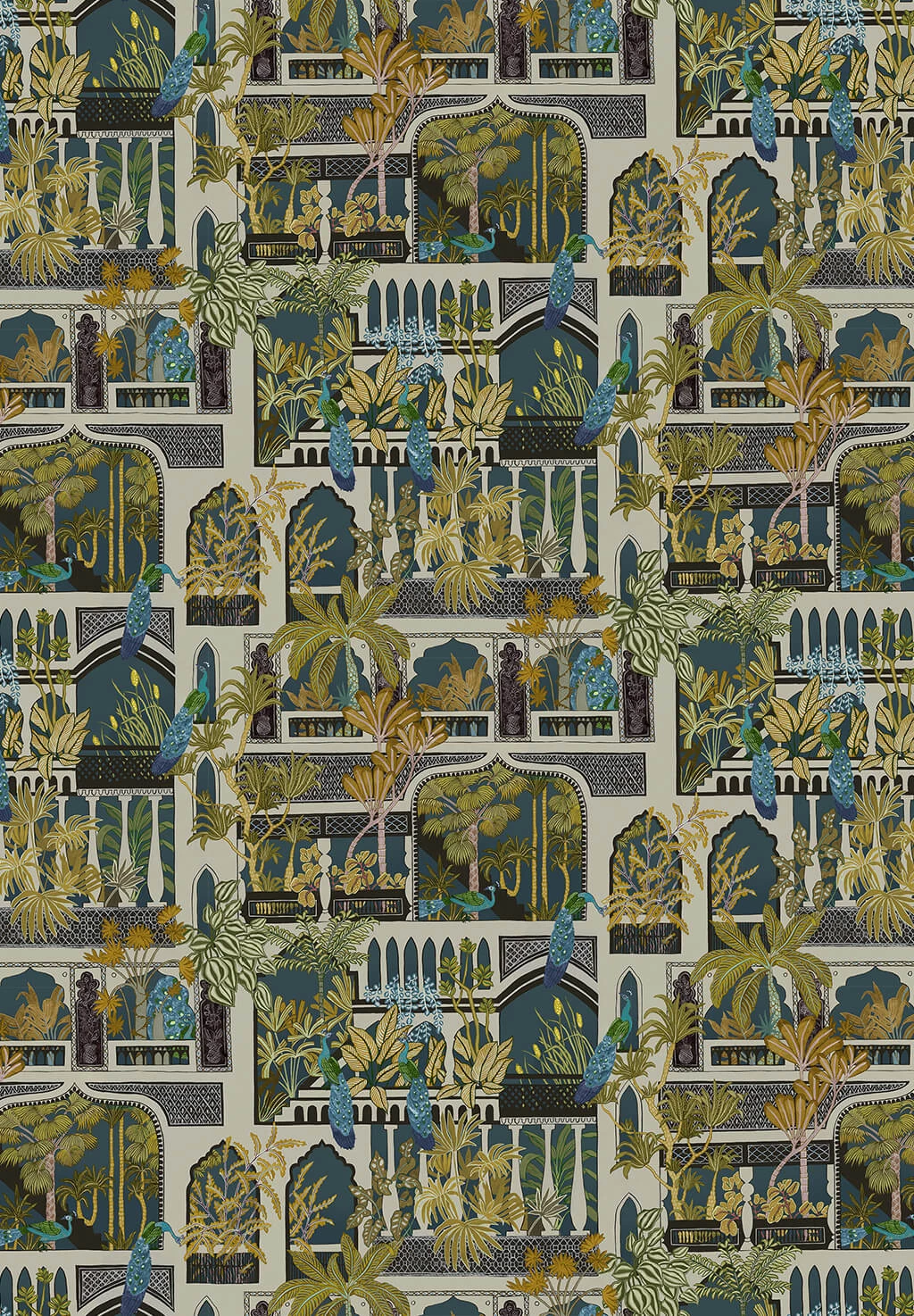 Josephine Munsey Peacock Arches Dark Teal - JMW-101121 4 Josephine Munsey Peacock Arches Dark Teal - JMW-101121 - Afbeelding 2