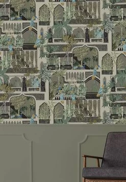 Josephine Munsey Peacock Arches Mushroom Grey - JMW-101111 -Trendy Wanddecoratie Wereld josephine munsey josephine munsey peacock arches m 2