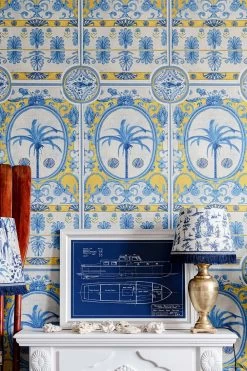 Mind The Gap The Villa Mural Yellow - WP20575 -Trendy Wanddecoratie Wereld mind the gap mind the gap the villa mural yellow w 2