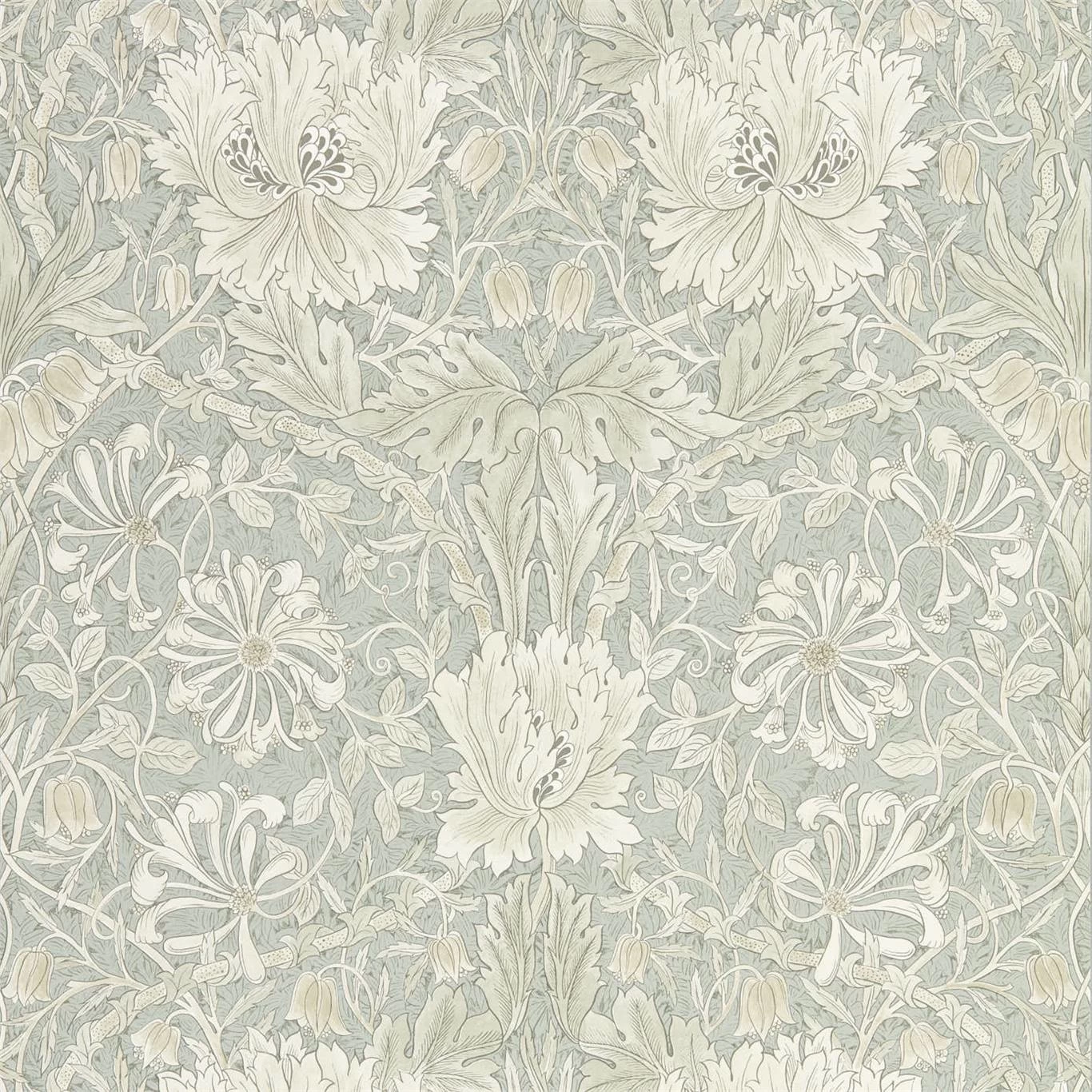 Morris & Co Pure Honeysuckle & Tulip Grey Blue - 216525 3 Morris & Co Pure Honeysuckle & Tulip Grey Blue - 216525